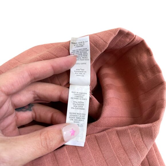 ✨ Aerie Offline Ribbed Bike Shorts SZ XS High Waisted Peachy Pink Y2K Vibe - Picture 4 of 5